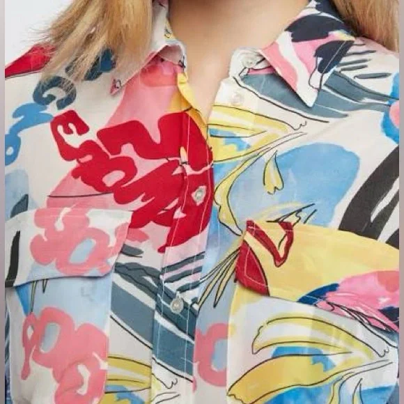 Marella 100% Silk Floral Print Top - Picture 7 of 8